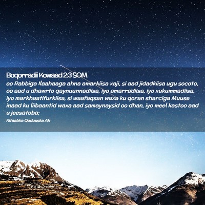 Picture 02 - Boqorradii Kowaad 2:3 SOM - oo Rabbiga Ilaahaaga ahna amarkiisa xaji, si aad - Bible Verse Picture