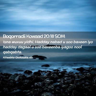 Picture 02 - Boqorradii Kowaad 20:18 SOM - Isna wuxuu yidhi, Hadday nabad u soo baxeen iyo - Bible Verse Picture