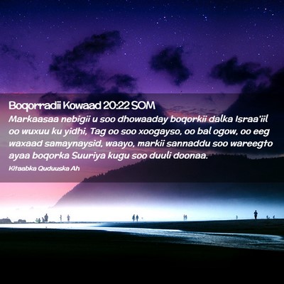 Picture 02 - Boqorradii Kowaad 20:22 SOM - Markaasaa nebigii u soo dhowaaday boqorkii dalka - Bible Verse Picture