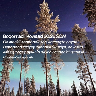 Picture 02 - Boqorradii Kowaad 20:26 SOM - Oo markii sannaddii soo wareegtay ayaa Benhadad - Bible Verse Picture