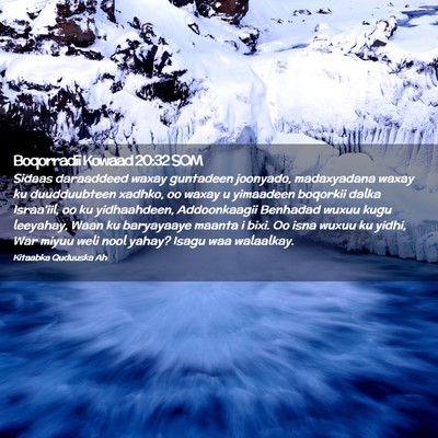 Picture 02 - Boqorradii Kowaad 20:32 SOM - Sidaas daraaddeed waxay guntadeen joonyado, - Bible Verse Picture