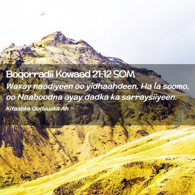 Picture 02 - Boqorradii Kowaad 21:12 SOM - Waxay naadiyeen oo yidhaahdeen, Ha la soomo, oo - Bible Verse Picture