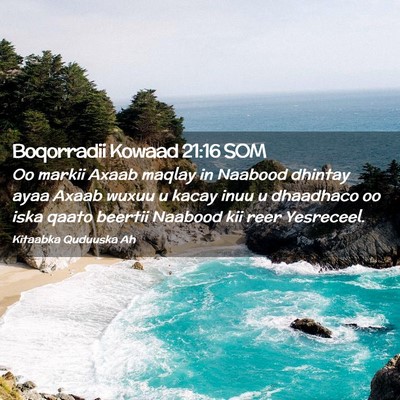 Picture 02 - Boqorradii Kowaad 21:16 SOM - Oo markii Axaab maqlay in Naabood dhintay ayaa - Bible Verse Picture
