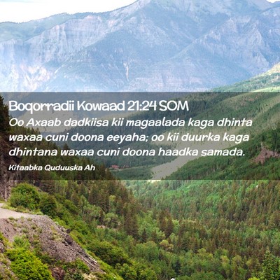 Picture 02 - Boqorradii Kowaad 21:24 SOM - Oo Axaab dadkiisa kii magaalada kaga dhinta waxaa - Bible Verse Picture