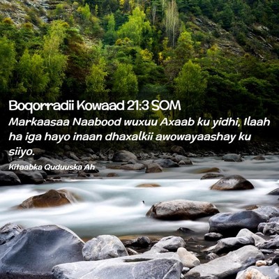 Picture 02 - Boqorradii Kowaad 21:3 SOM - Markaasaa Naabood wuxuu Axaab ku yidhi, Ilaah ha - Bible Verse Picture