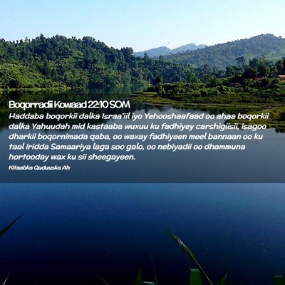 Picture 02 - Boqorradii Kowaad 22:10 SOM - Haddaba boqorkii dalka Israa'iil iyo - Bible Verse Picture