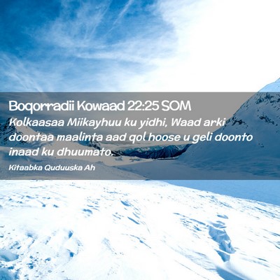 Picture 02 - Boqorradii Kowaad 22:25 SOM - Kolkaasaa Miikayhuu ku yidhi, Waad arki doontaa - Bible Verse Picture