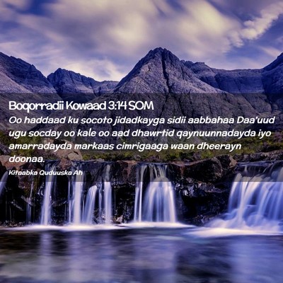 Picture 02 - Boqorradii Kowaad 3:14 SOM - Oo haddaad ku socoto jidadkayga sidii aabbahaa - Bible Verse Picture