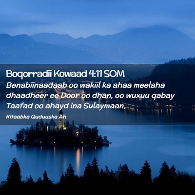 Picture 02 - Boqorradii Kowaad 4:11 SOM - Benabiinaadaab oo wakiil ka ahaa meelaha - Bible Verse Picture
