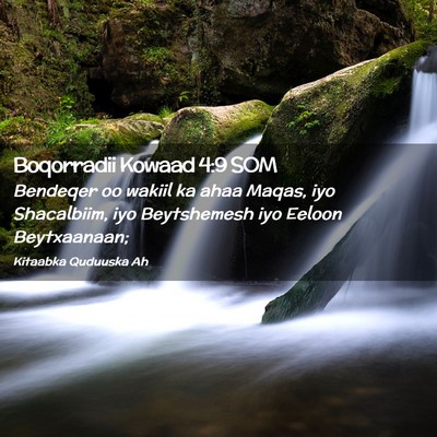 Picture 02 - Boqorradii Kowaad 4:9 SOM - Bendeqer oo wakiil ka ahaa Maqas, iyo Shacalbiim, - Bible Verse Picture