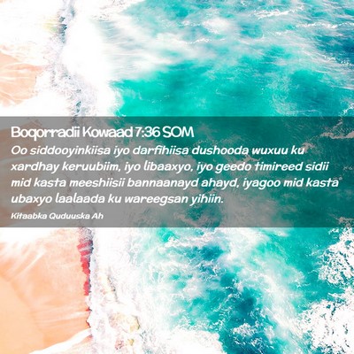 Picture 02 - Boqorradii Kowaad 7:36 SOM - Oo siddooyinkiisa iyo darfihiisa dushooda wuxuu - Bible Verse Picture