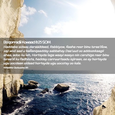 Picture 02 - Boqorradii Kowaad 8:25 SOM - Haddaba sidaas daraaddeed, Rabbiyow, Ilaaha reer - Bible Verse Picture