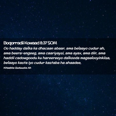 Picture 02 - Boqorradii Kowaad 8:37 SOM - Oo hadday dalka ka dhacaan abaar, ama belaayo - Bible Verse Picture