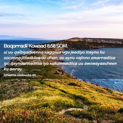 Picture 02 - Boqorradii Kowaad 8:58 SOM - si uu qalbiyadeenna xaggiisa ugu jeediyo inaynu - Bible Verse Picture