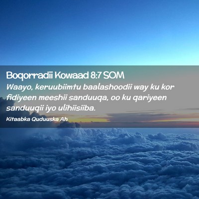 Picture 02 - Boqorradii Kowaad 8:7 SOM - Waayo, keruubiimtu baalashoodii way ku kor - Bible Verse Picture