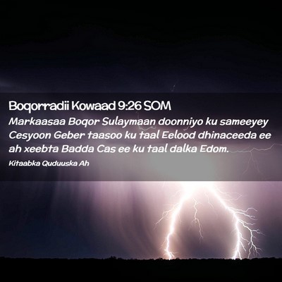Picture 02 - Boqorradii Kowaad 9:26 SOM - Markaasaa Boqor Sulaymaan doonniyo ku sameeyey - Bible Verse Picture