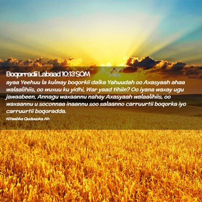 Picture 02 - Boqorradii Labaad 10:13 SOM - ayaa Yeehuu la kulmay boqorkii dalka Yahuudah oo - Bible Verse Picture