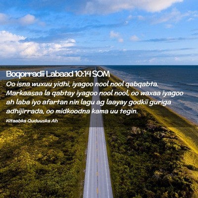 Picture 02 - Boqorradii Labaad 10:14 SOM - Oo isna wuxuu yidhi, iyagoo nool nool qabqabta. - Bible Verse Picture