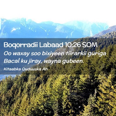 Picture 02 - Boqorradii Labaad 10:26 SOM - Oo waxay soo bixiyeen tiirarkii guriga Bacal ku - Bible Verse Picture