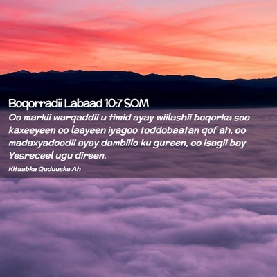 Picture 02 - Boqorradii Labaad 10:7 SOM - Oo markii warqaddii u timid ayay wiilashii - Bible Verse Picture