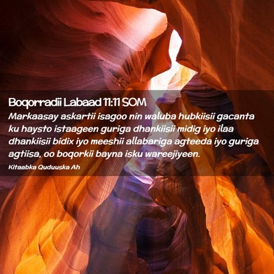 Picture 02 - Boqorradii Labaad 11:11 SOM - Markaasay askartii isagoo nin waluba hubkiisii - Bible Verse Picture