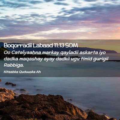 Picture 02 - Boqorradii Labaad 11:13 SOM - Oo Catalyaahna markay qayladii askarta iyo dadka - Bible Verse Picture