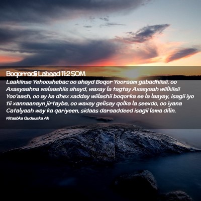 Picture 02 - Boqorradii Labaad 11:2 SOM - Laakiinse Yehooshebac oo ahayd Boqor Yooraam - Bible Verse Picture