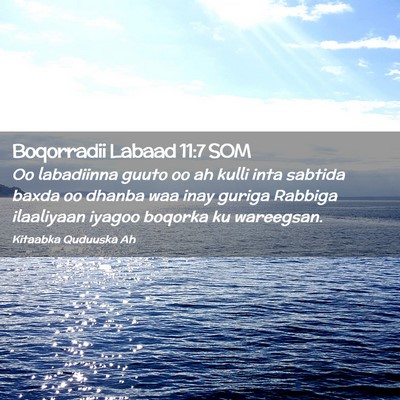 Picture 02 - Boqorradii Labaad 11:7 SOM - Oo labadiinna guuto oo ah kulli inta sabtida - Bible Verse Picture