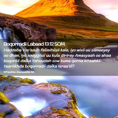 Picture 02 - Boqorradii Labaad 13:12 SOM - Haddaba Yoo'aash falimihiisii kale, iyo wixii uu - Bible Verse Picture