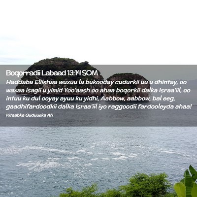 Picture 02 - Boqorradii Labaad 13:14 SOM - Haddaba Eliishaa wuxuu la bukooday cudurkii uu u - Bible Verse Picture