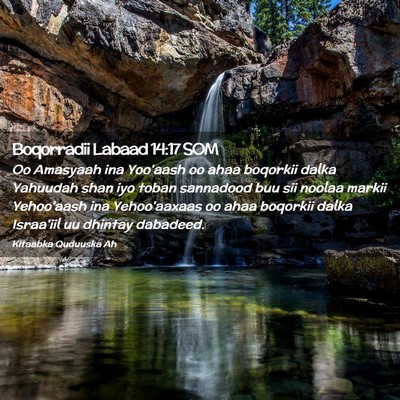 Picture 02 - Boqorradii Labaad 14:17 SOM - Oo Amasyaah ina Yoo'aash oo ahaa boqorkii dalka - Bible Verse Picture