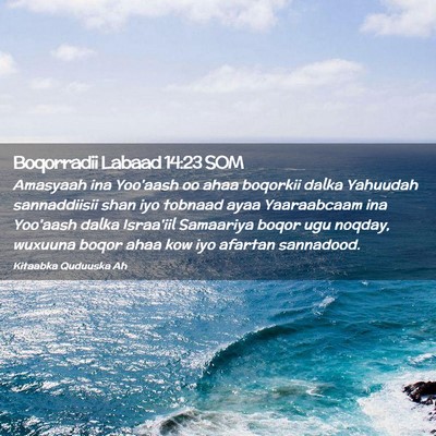 Picture 02 - Boqorradii Labaad 14:23 SOM - Amasyaah ina Yoo'aash oo ahaa boqorkii dalka - Bible Verse Picture