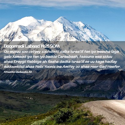 Picture 02 - Boqorradii Labaad 14:25 SOM - Oo wuxuu soo celiyey soohdintii dalka Israa'iil - Bible Verse Picture
