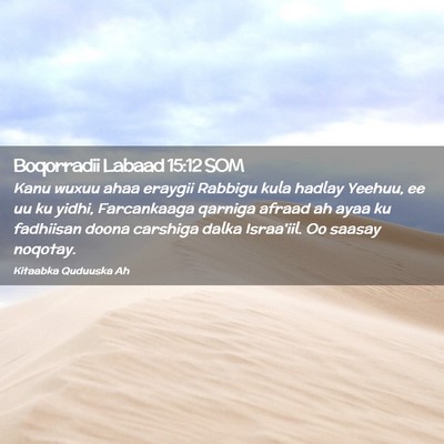 Picture 02 - Boqorradii Labaad 15:12 SOM - Kanu wuxuu ahaa eraygii Rabbigu kula hadlay - Bible Verse Picture