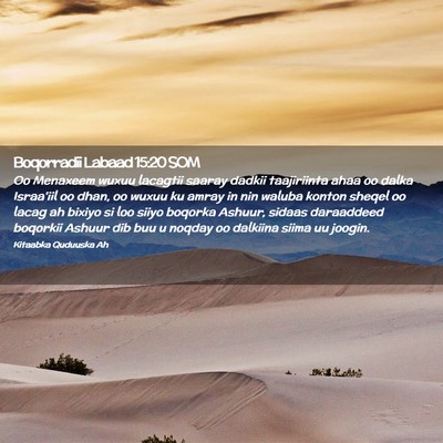 Picture 02 - Boqorradii Labaad 15:20 SOM - Oo Menaxeem wuxuu lacagtii saaray dadkii - Bible Verse Picture