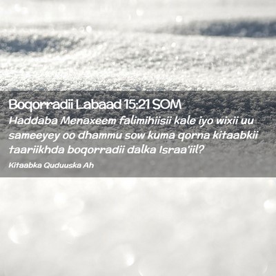 Picture 02 - Boqorradii Labaad 15:21 SOM - Haddaba Menaxeem falimihiisii kale iyo wixii uu - Bible Verse Picture