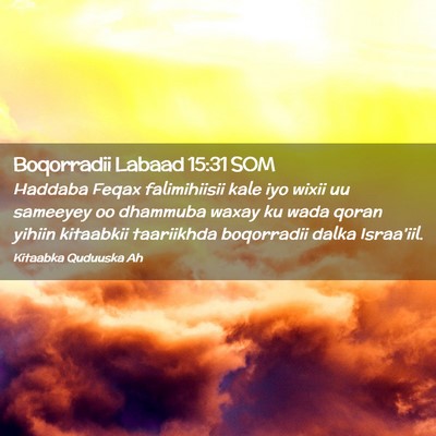Picture 02 - Boqorradii Labaad 15:31 SOM - Haddaba Feqax falimihiisii kale iyo wixii uu - Bible Verse Picture