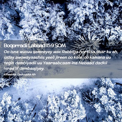 Picture 02 - Boqorradii Labaad 15:9 SOM - Oo isna wuxuu sameeyey wax Rabbiga hortiisa shar - Bible Verse Picture