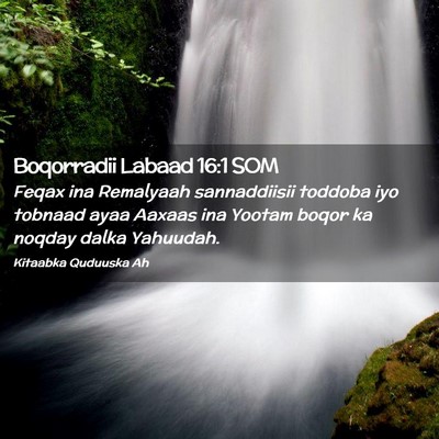 Picture 02 - Boqorradii Labaad 16:1 SOM - Feqax ina Remalyaah sannaddiisii toddoba iyo - Bible Verse Picture