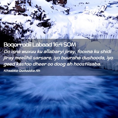 Picture 02 - Boqorradii Labaad 16:4 SOM - Oo isna wuxuu ku allabaryi jiray, fooxna ku shidi - Bible Verse Picture