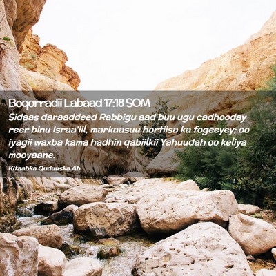 Picture 02 - Boqorradii Labaad 17:18 SOM - Sidaas daraaddeed Rabbigu aad buu ugu cadhooday - Bible Verse Picture