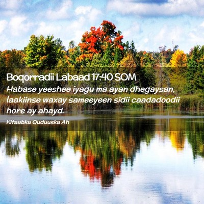 Picture 02 - Boqorradii Labaad 17:40 SOM - Habase yeeshee iyagu ma ayan dhegaysan, laakiinse - Bible Verse Picture