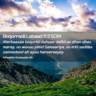 Picture 02 - Boqorradii Labaad 17:5 SOM - Markaasaa boqorkii Ashuur dalkii oo dhan dhex - Bible Verse Picture