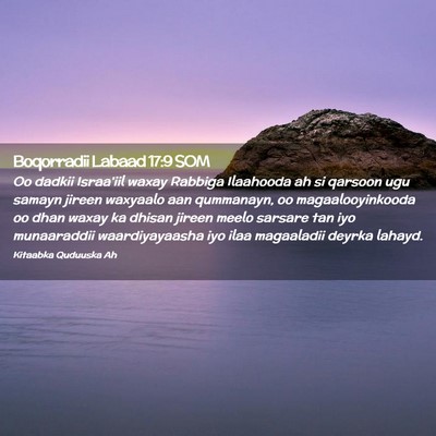 Picture 02 - Boqorradii Labaad 17:9 SOM - Oo dadkii Israa'iil waxay Rabbiga Ilaahooda ah si - Bible Verse Picture