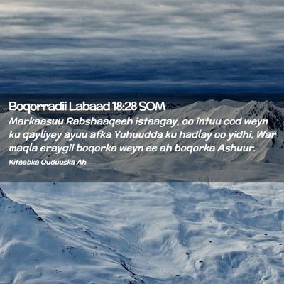 Picture 02 - Boqorradii Labaad 18:28 SOM - Markaasuu Rabshaaqeeh istaagay, oo intuu cod weyn - Bible Verse Picture
