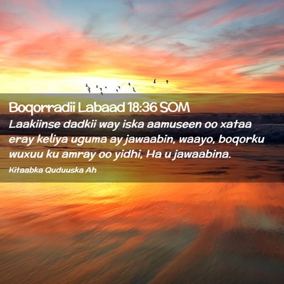 Picture 02 - Boqorradii Labaad 18:36 SOM - Laakiinse dadkii way iska aamuseen oo xataa eray - Bible Verse Picture