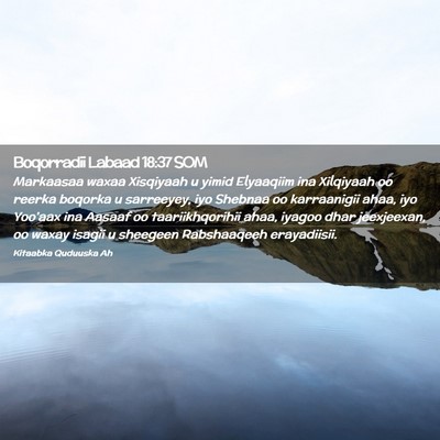 Picture 02 - Boqorradii Labaad 18:37 SOM - Markaasaa waxaa Xisqiyaah u yimid Elyaaqiim ina - Bible Verse Picture