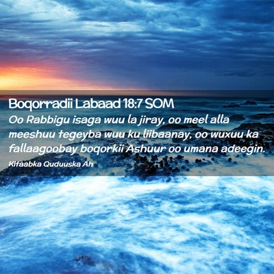 Picture 02 - Boqorradii Labaad 18:7 SOM - Oo Rabbigu isaga wuu la jiray, oo meel alla - Bible Verse Picture