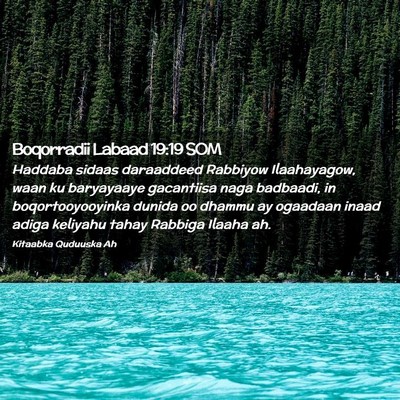 Picture 02 - Boqorradii Labaad 19:19 SOM - Haddaba sidaas daraaddeed Rabbiyow Ilaahayagow, - Bible Verse Picture