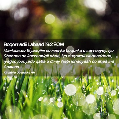 Picture 02 - Boqorradii Labaad 19:2 SOM - Markaasuu Elyaaqiim oo reerka boqorka u - Bible Verse Picture